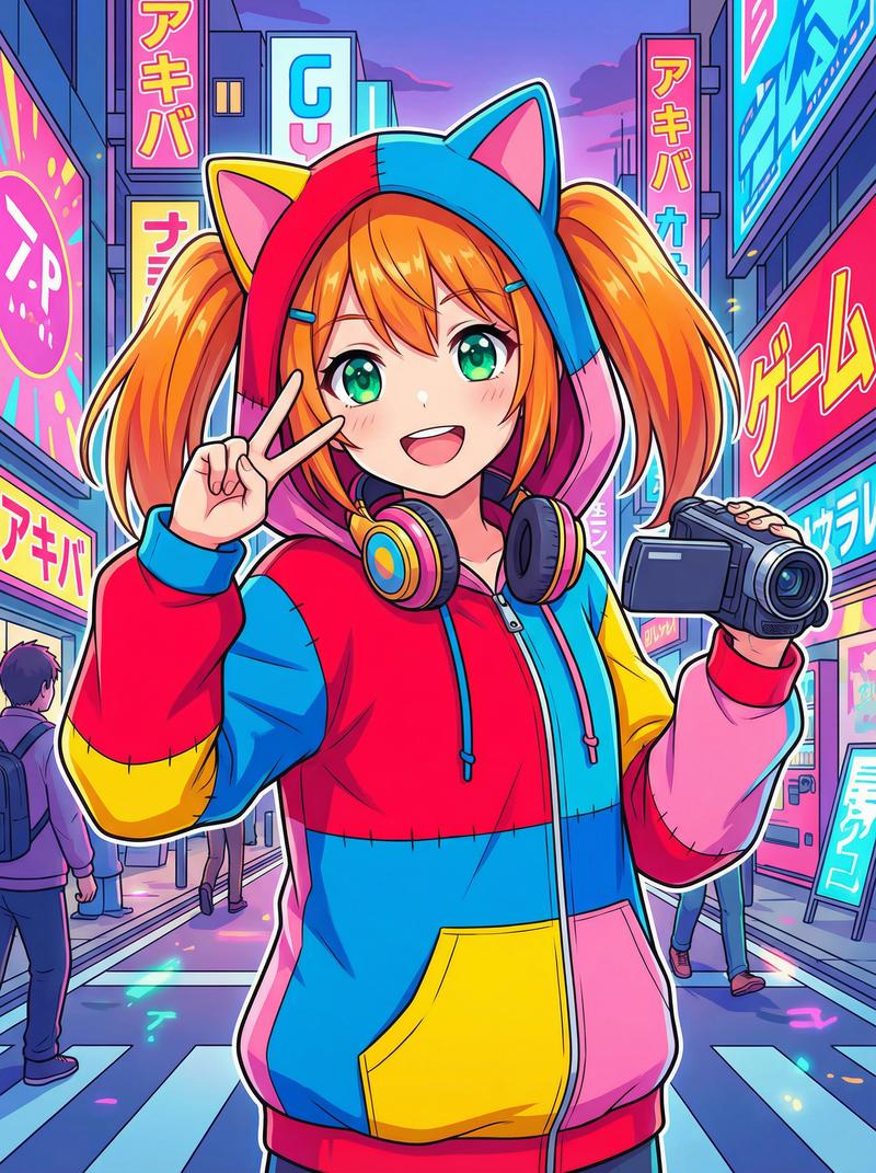 茄子视频动漫社区-元气橙发少女Cosplay