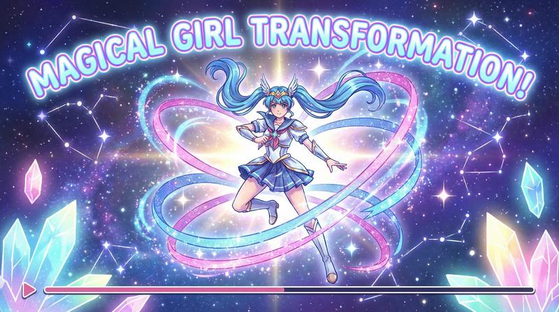 茄子视频动漫-星辰魔法变身曲-魔法动漫演示